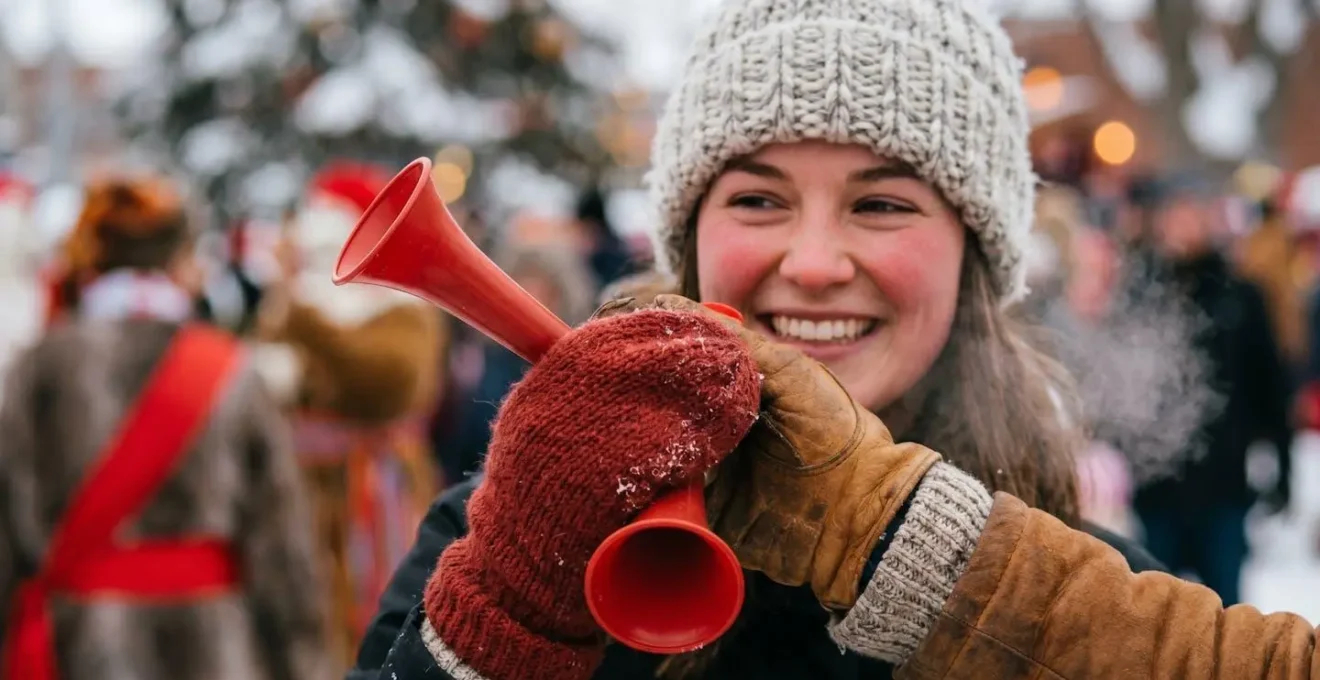 Moment convivial au Carnaval de Québec avec participants partageant la tradition hivernale
