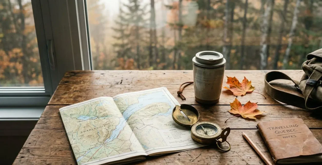 Planification d'un voyage au Québec avec cartes et guides de voyage